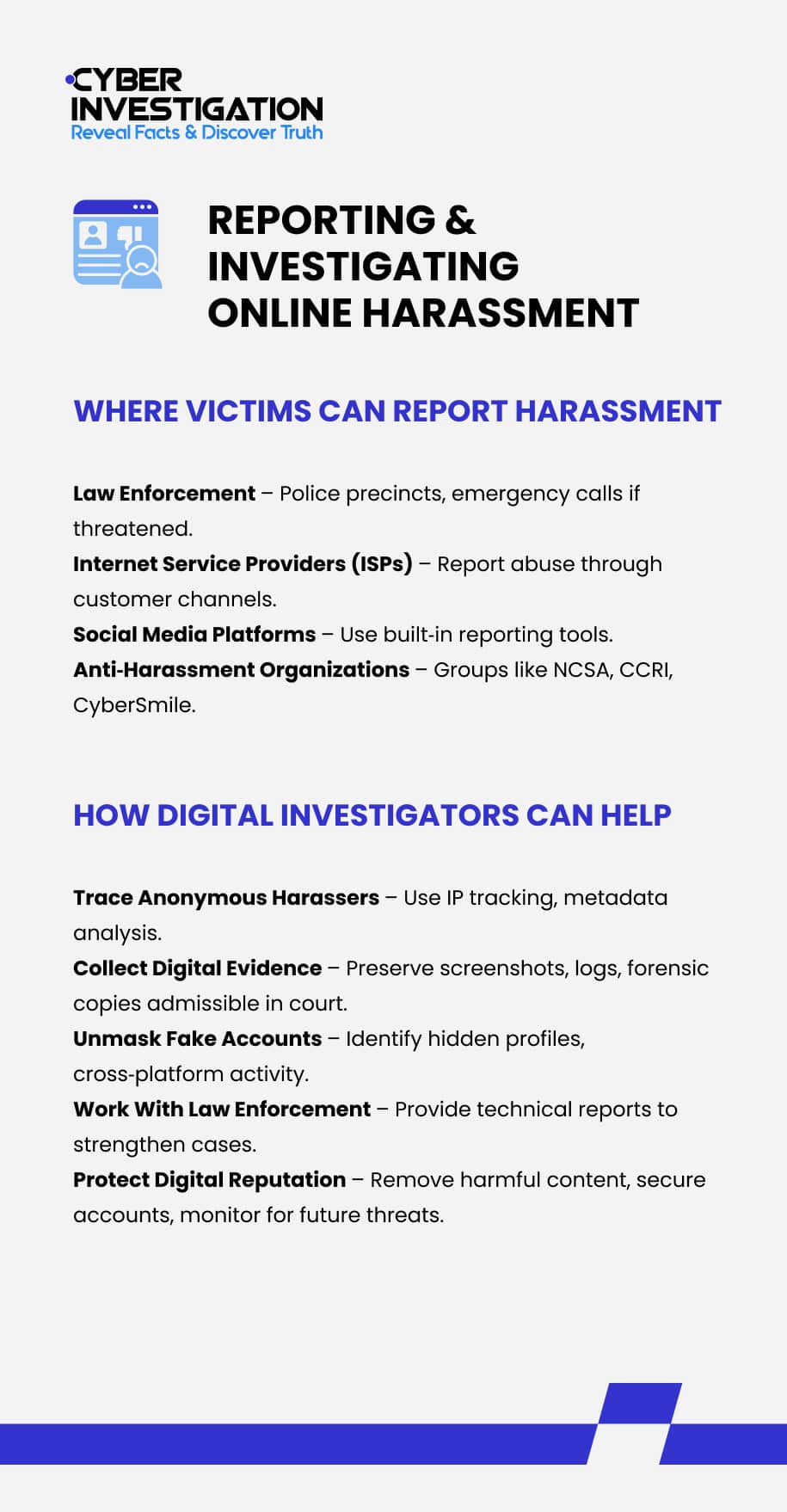 Reporting & Investigating Online Harassment
